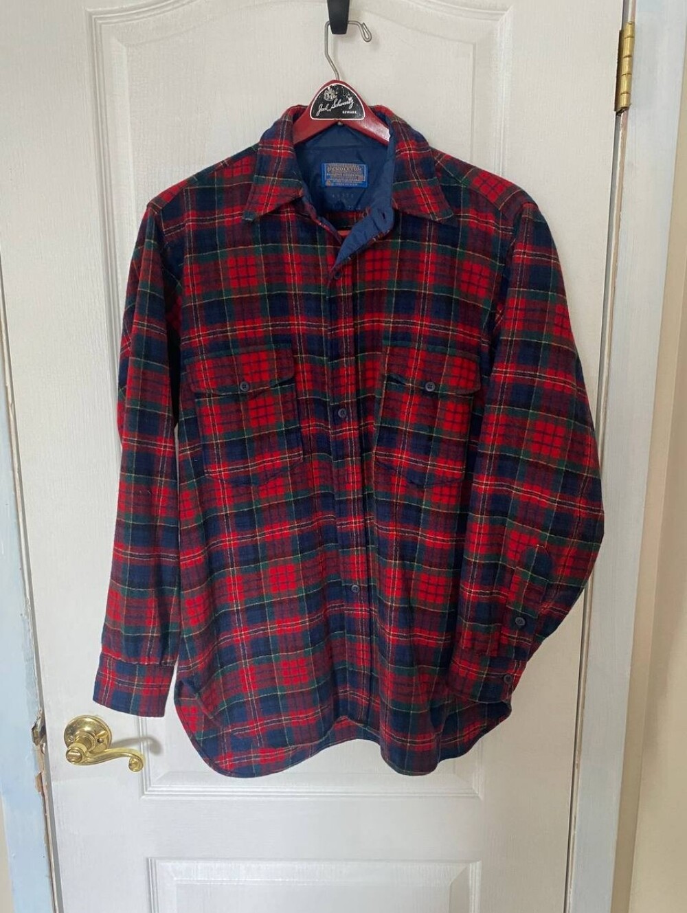 Men’s Pendleton Virgin Wool Authentic Macpherson Red Tartan Plaid Flannel 16.5